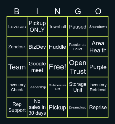 Sharetown Bingo Card