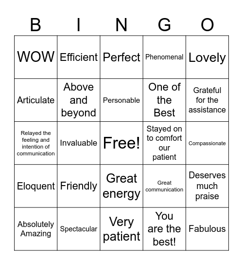 Interpreter Appreciation Day Bingo Card