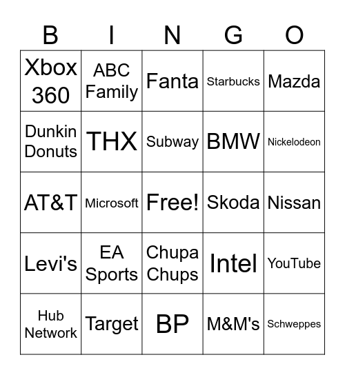 Best Animated Logos Bingo Card
