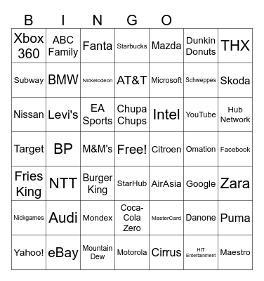 Best Animated Logos Bingo Card