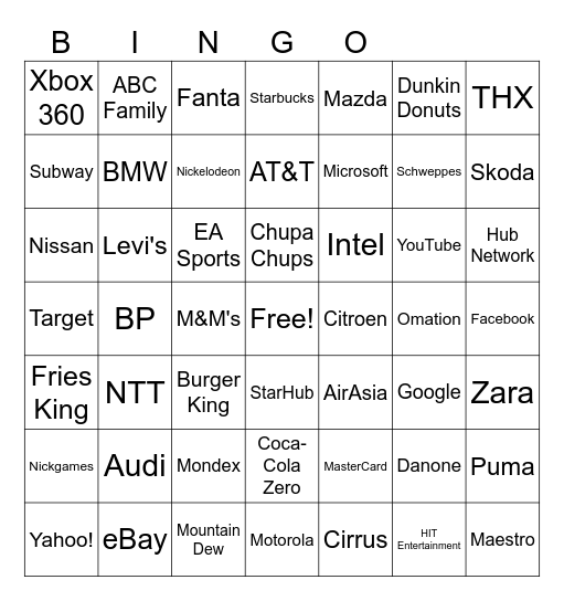 Best Animated Logos Bingo Card
