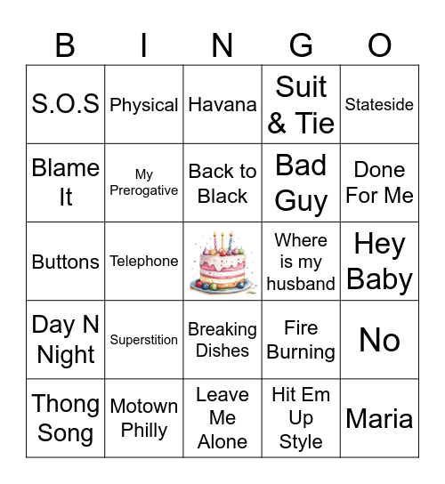 Kaleigh's Birthday Round Bingo Card