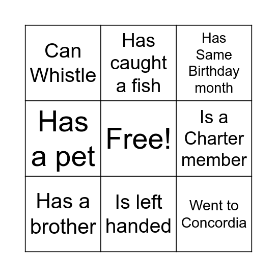 Find Someone who..... Bingo Card