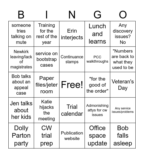 Attorney Meeting 9/24 Bingo Card