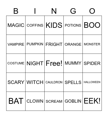 HALLOWEEN BINGO Card