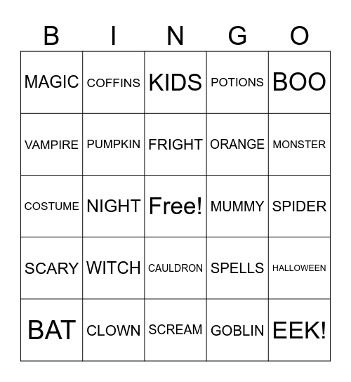 HALLOWEEN BINGO Card