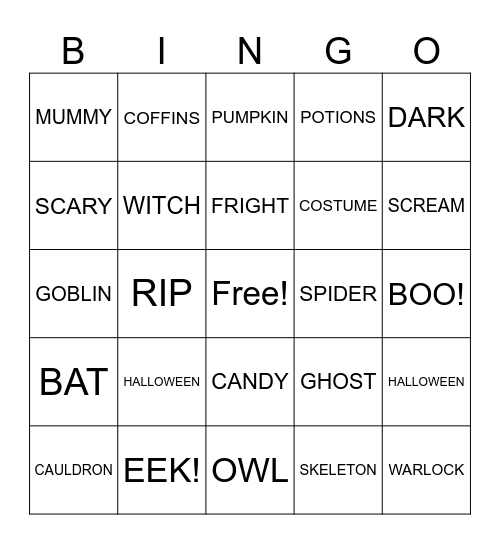 HALLOWEEN BINGO Card