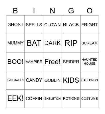 HALLOWEEN BINGO Card