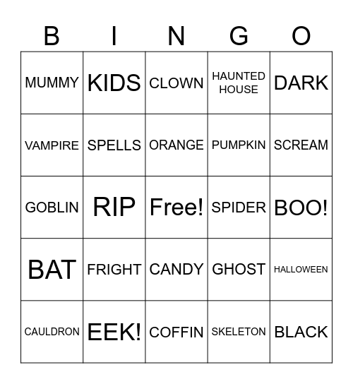 HALLOWEEN BINGO Card