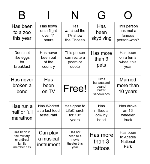 Couple Group - Bingo Game Bingo Card