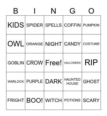 HALLOWEEN BINGO Card