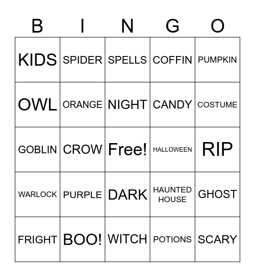 HALLOWEEN BINGO Card