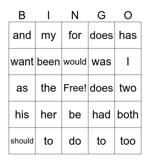 Wilson Trick One Bingo Card