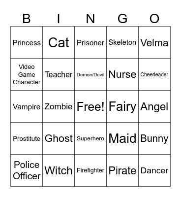 Halloween Bingo Card