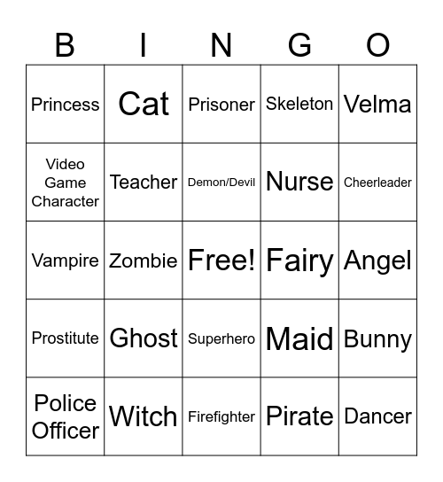 Halloween Bingo Card
