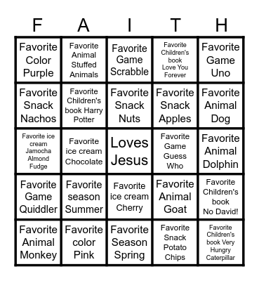 L.I.F.E. Club Leader BINGO Card