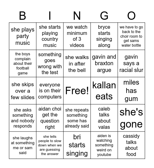 Fin Lit Bingo Card