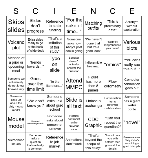 Holmes MMPC 2026 Bingo Card