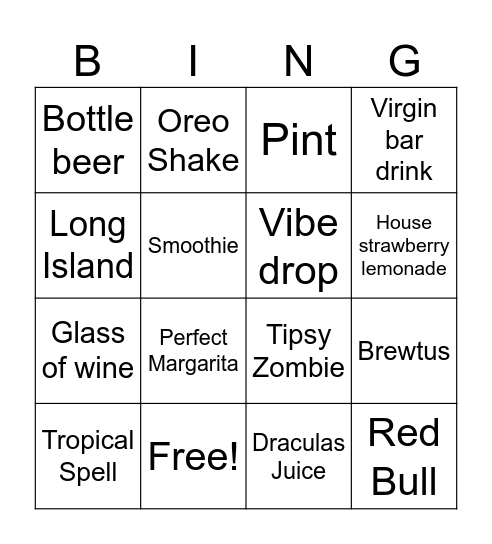 LBW BINGO Card