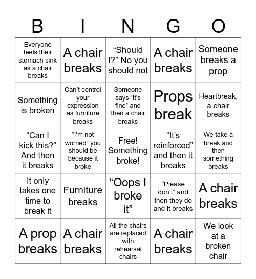 thursday bingo Card