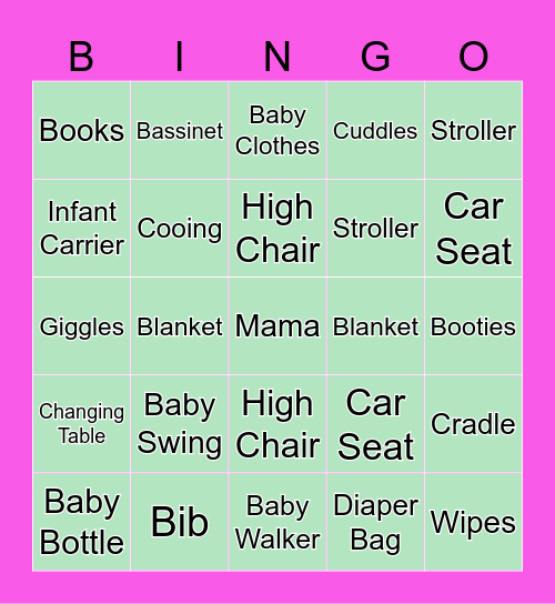 Baby Bingo Card