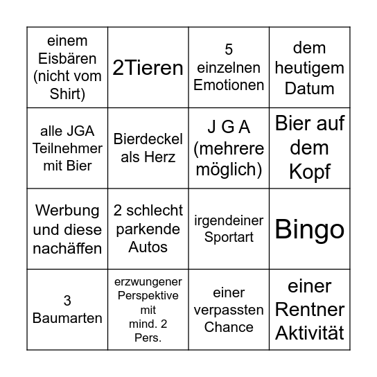 Bild mit: Bingo Card