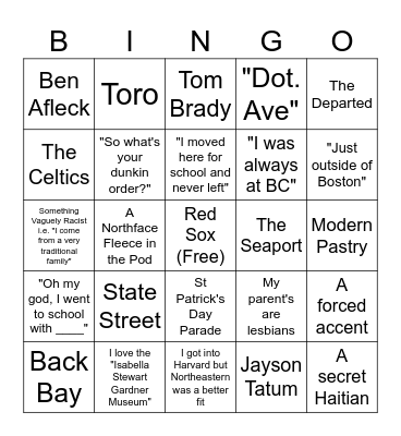 Love Is Blind Boston Bingo Card