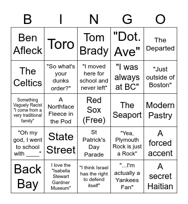 Love Is Blind Boston Bingo Card