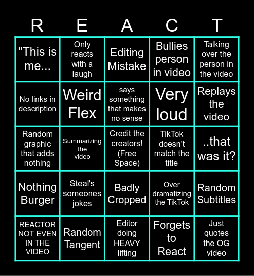 Bad Reactor Bingo (Self-Proctored Edition) Bingo Card
