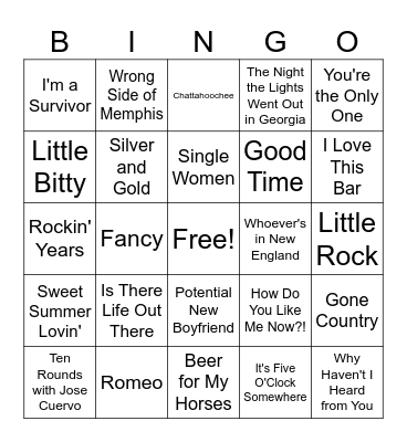 Dolly Parton & Friends Rd 2 Bingo Card