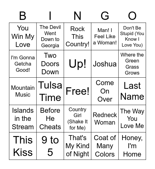 Dolly Parton & Friends Rd 4 Bingo Card