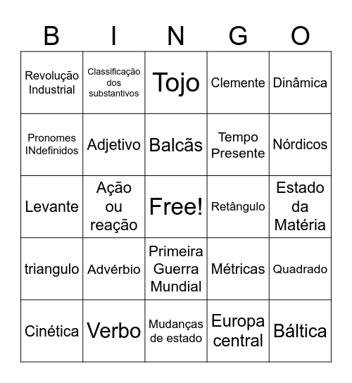 Revisão CC Bingo Card