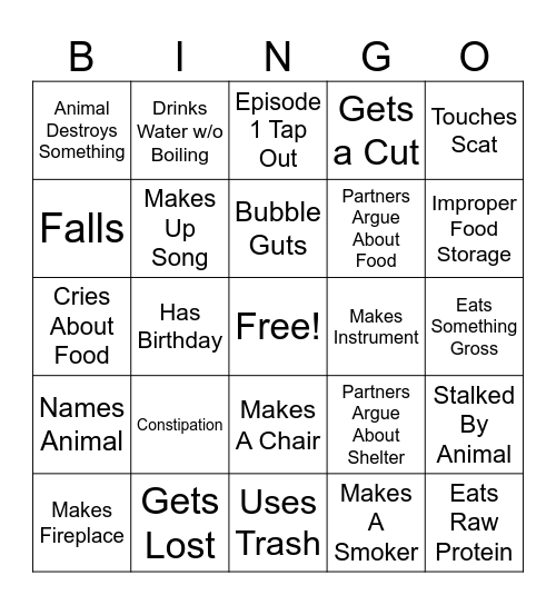 Alive Season 4 Bingo Card