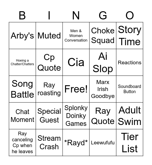 HLG Bingo Card