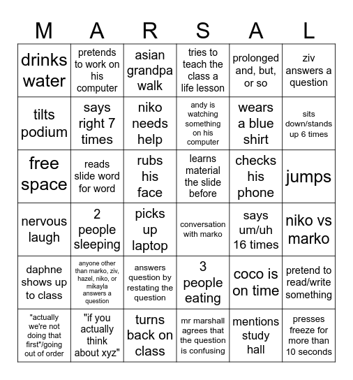 econ bingo Card