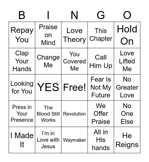 GOSPEL Bingo Card