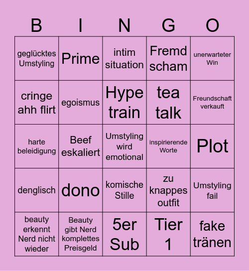 B & N Bingo Card