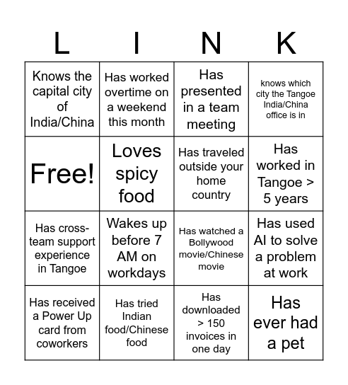 CN & IN Fixed DL Team Connect Bingo Card