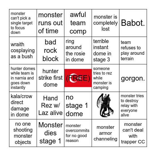 The Arcade Circus Experience Bingo Card