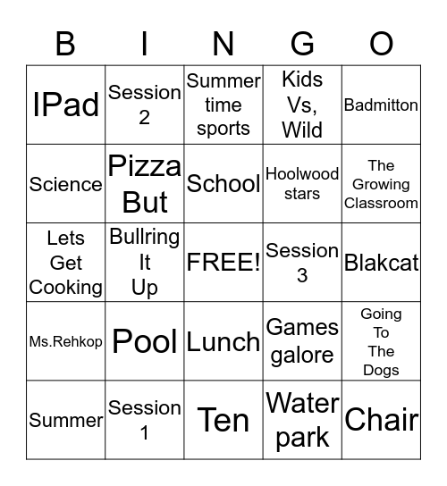 Thomas Bingo Card