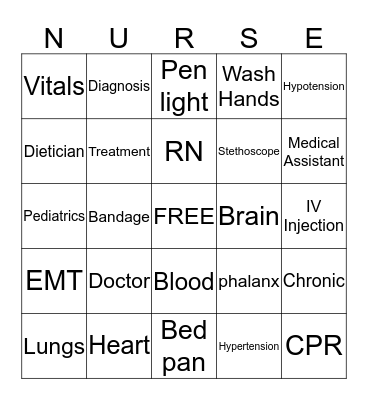 Healthcare Bingo Card