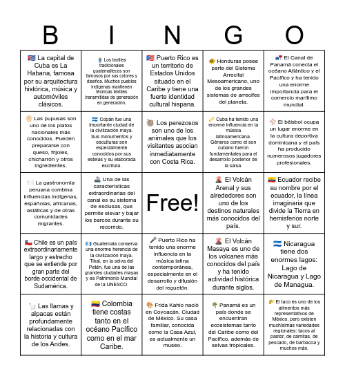 ¿Sabías esto? Bingo Card