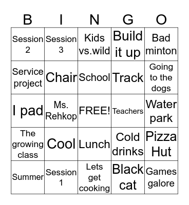 Laura  Bingo Card