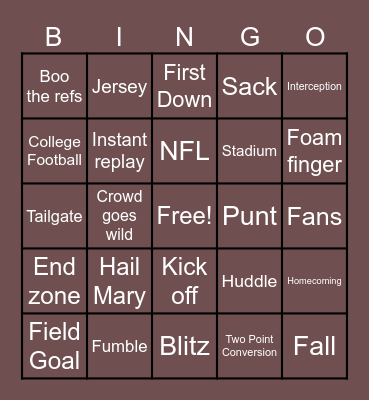 Go Sports! Bingo Card