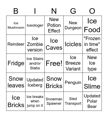Minecraft Live 2026 Bingo Card