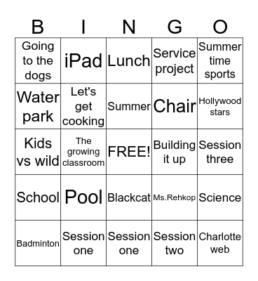 JAKE Bingo Card