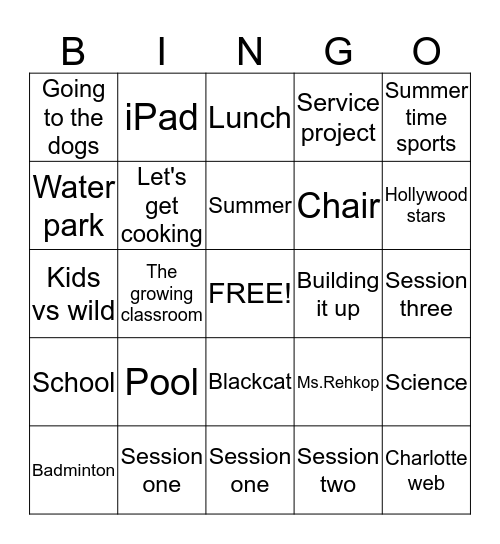 JAKE Bingo Card