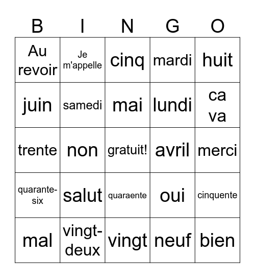 Regis Marren Bingo Card
