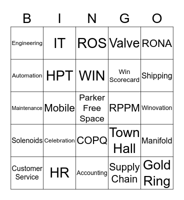 Parker Bingo Card