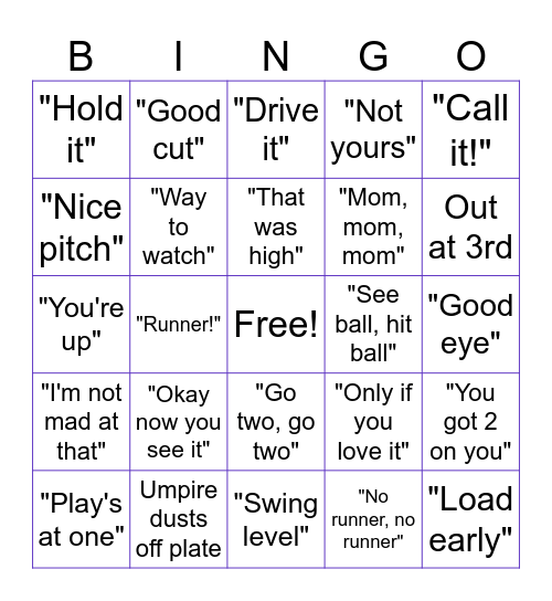 Slammers Homegrown Bingo Card
